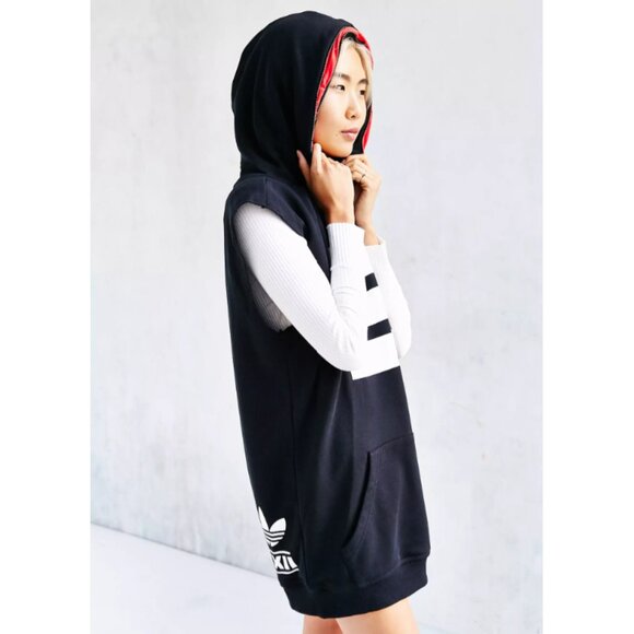 Rare ADIDAS Berlin BRLN Hooded Sweatshirt Dress | Trefoil 3-Stripe | Size Medium - Picture 5 of 12